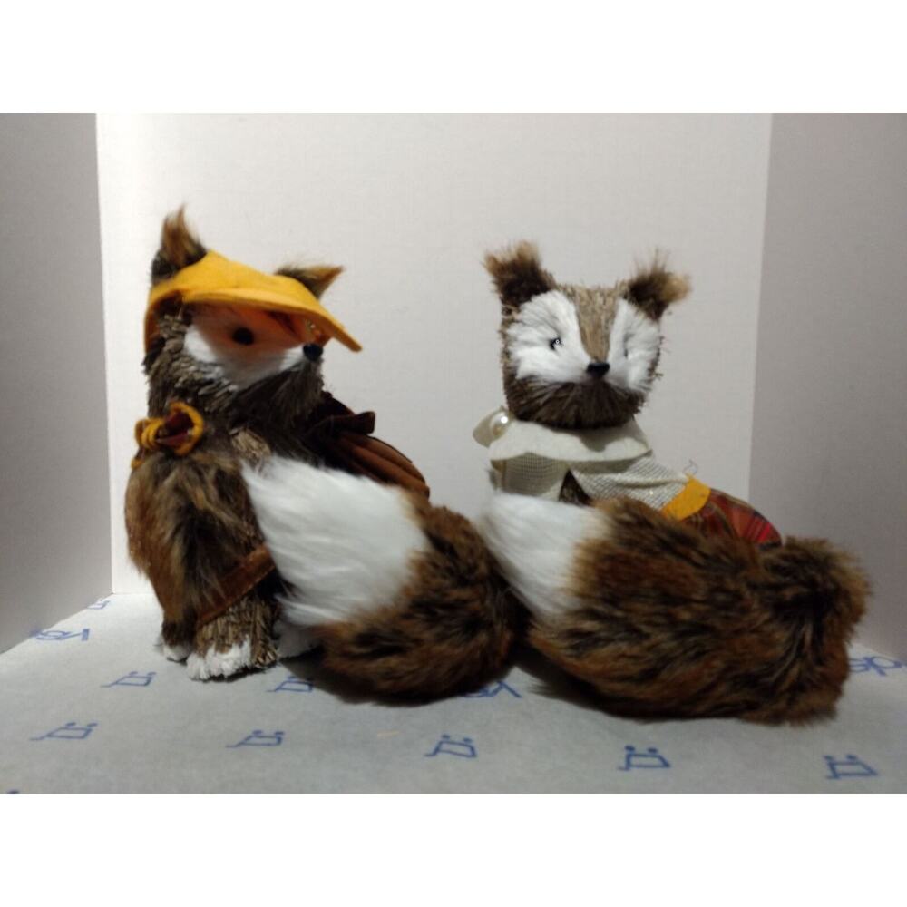 Fall Fest - Sisal Fox Pair - Natural Fiber - 7"